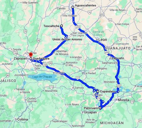 Map of locations mentioned in my introduction